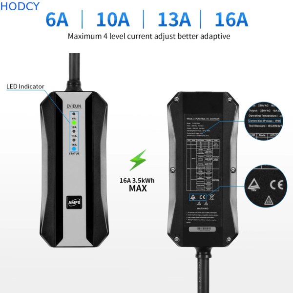 Portable Electric Car Charger 16A/32A Type 2 (IEC 62196-2) Fast Portable Charger for Home - Image 4