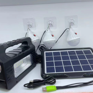 Portable Solar Generator with Solar Panel Solar Powered Generator Kit with Flashlights, Bluetooth, FM Radio